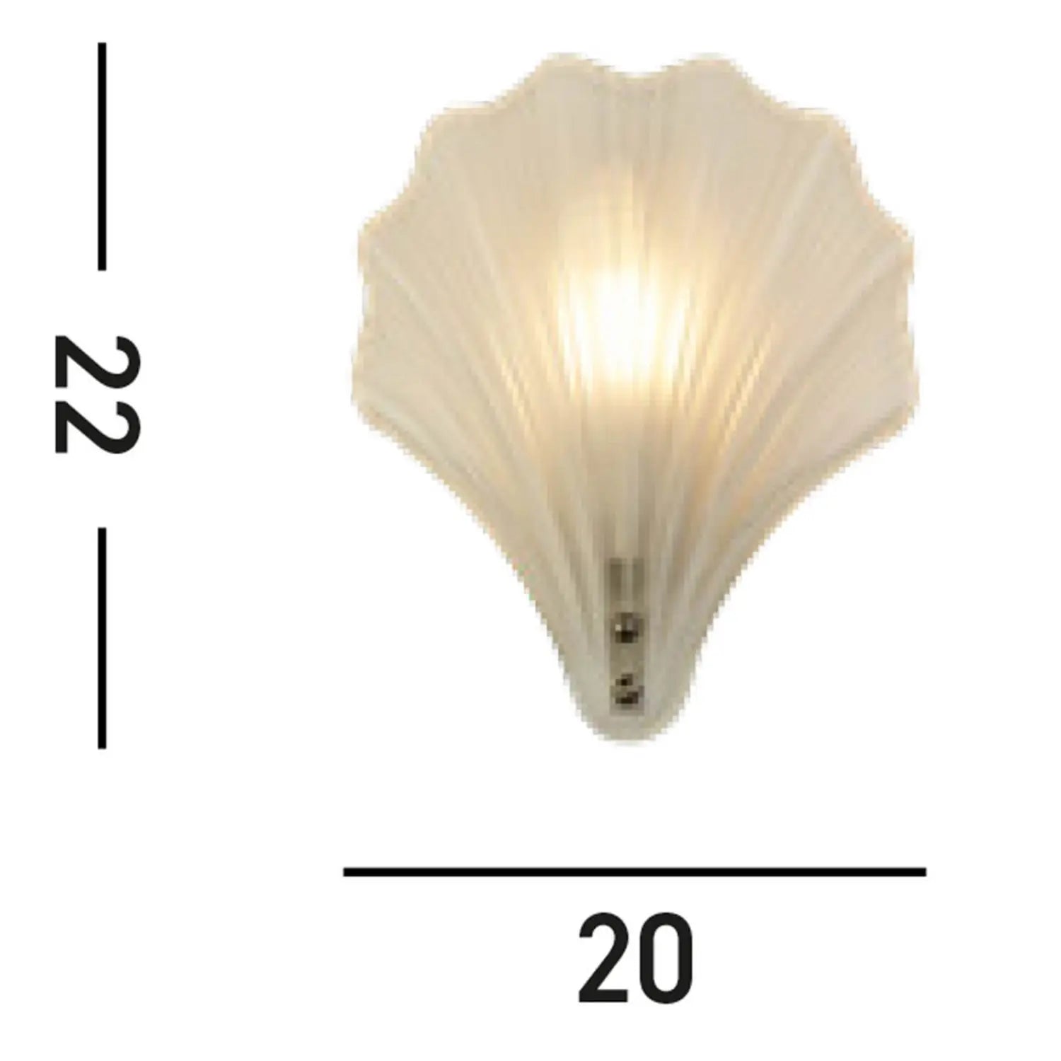 B-Ware Searchlight Wandleuchte Leuchte Shell Weiß Satiniert Muschelform Glas Ip44