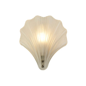 B-Ware Searchlight Wandleuchte Leuchte Shell Weiß Satiniert Muschelform Glas Ip44