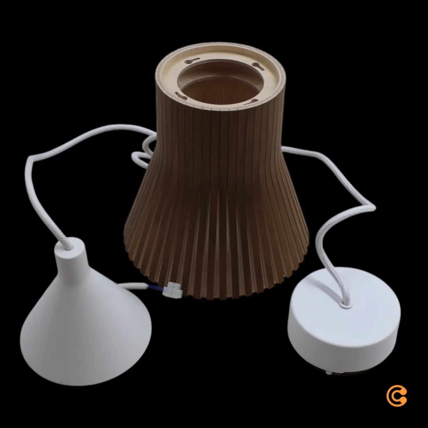 B-Ware Secto Petite 4600 Pendelleuchte Hängeleuchte Hängelampe ø 20 X H 23 Cm Walnuss - 6430053140707