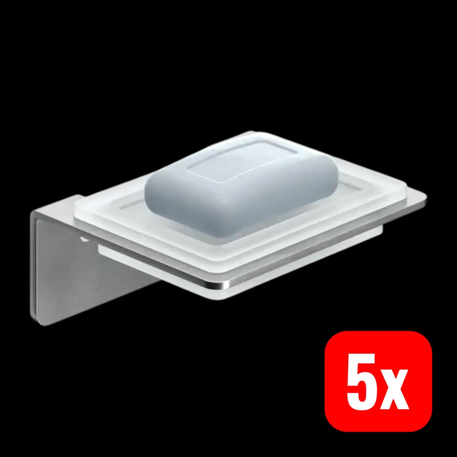 B-Ware Weissenstein Seifenschale Schale Glashalterung Wandmontage Silber Bad 5 Stück - 4260470460766