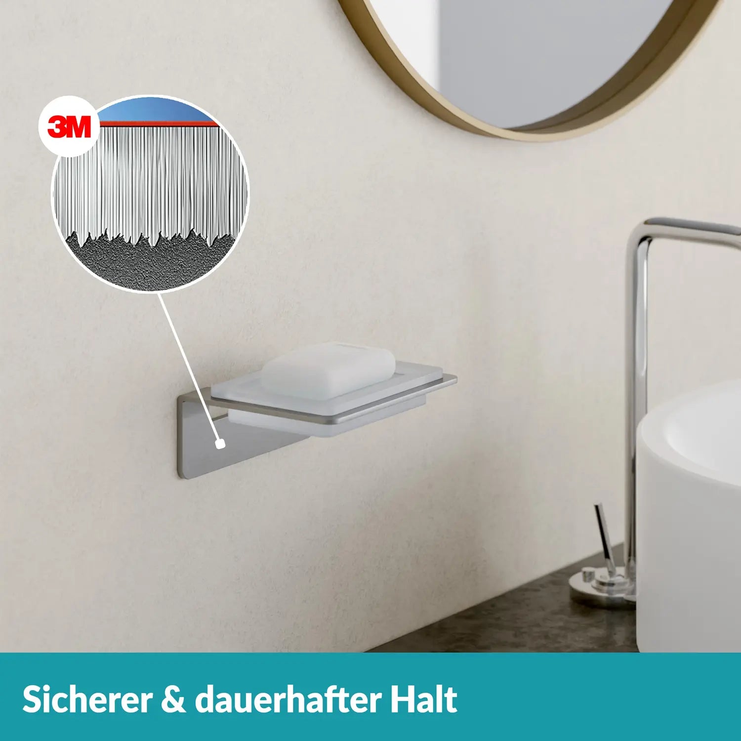 B-Ware Weissenstein Seifenschale Schale Glashalterung Wandmontage Silber Bad 5 Stück - 4260470460766