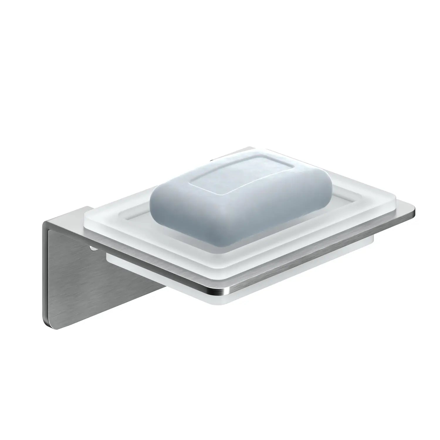 B-Ware Weissenstein Seifenschale Schale Glashalterung Wandmontage Silber Bad 5 Stück - 4260470460766