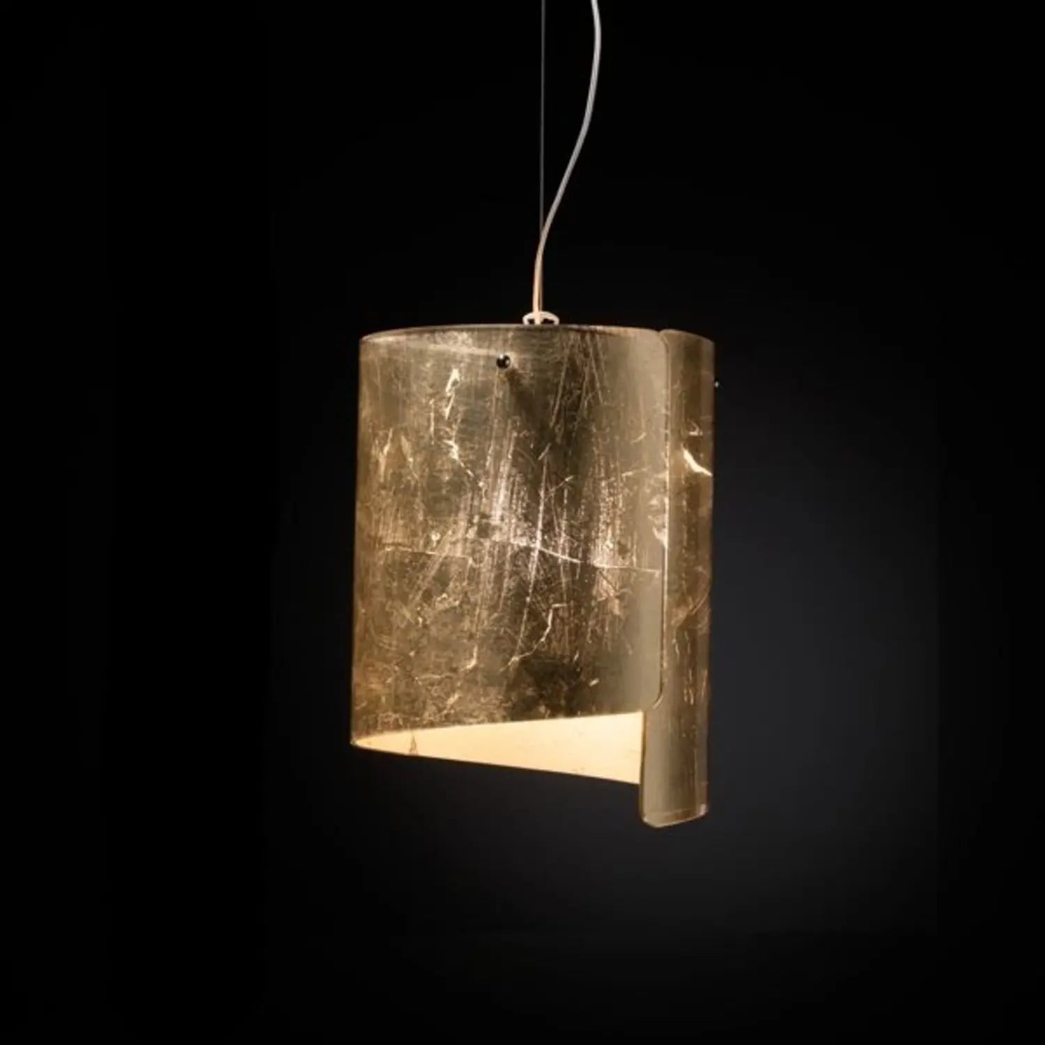 B-Ware Selène Hängeleuchte Pendelleuchte Papiro Glas Lampe Gold Glasschirm Wohnzimmer - 8023761059942