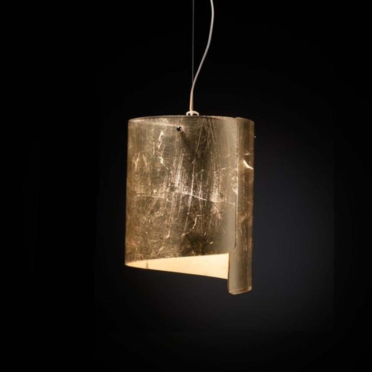 Selène Hängeleuchte Pendelleuchte Papiro Glas Lampe gold Glasschirm Wohnzimmer - 8023761059942