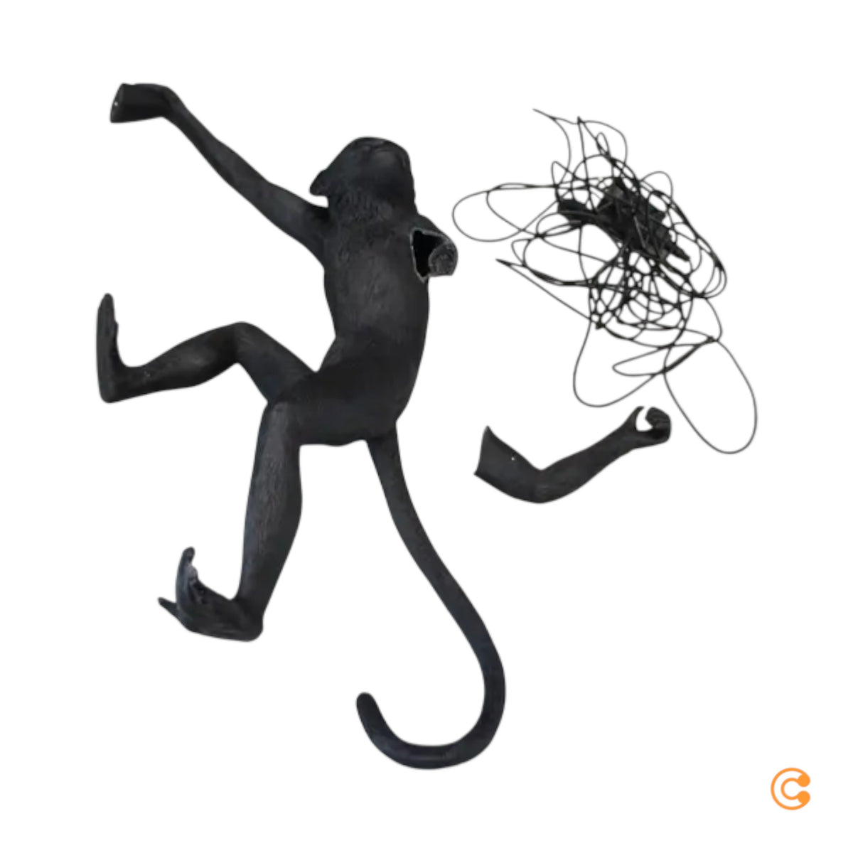 SELETTI Lampe Leuchte Monkey Lamp LED Hängelampe Hängelicht schwarz Kunstharz - 8008215149233
