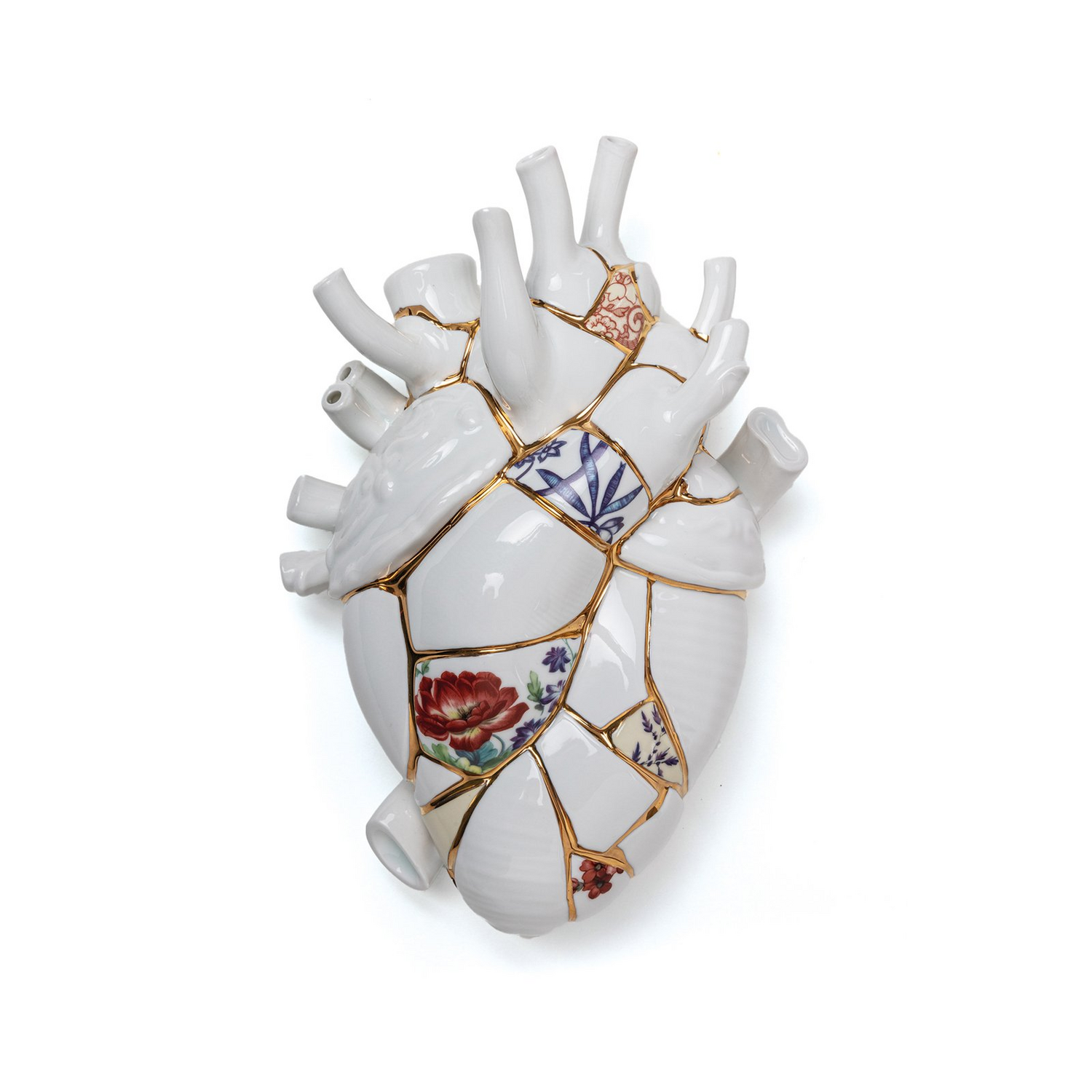 B-Ware Seletti Vase Gefäß Love In Bloom Kintsugi Bunt Porzellan Gold Geschenk Deko - 8008215099293