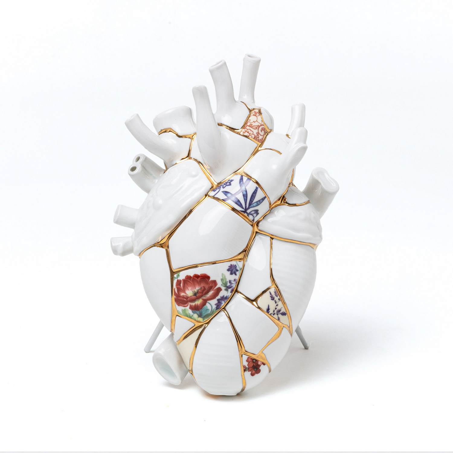 B-Ware Seletti Vase Gefäß Love In Bloom Kintsugi Bunt Porzellan Gold Geschenk Deko - 8008215099293