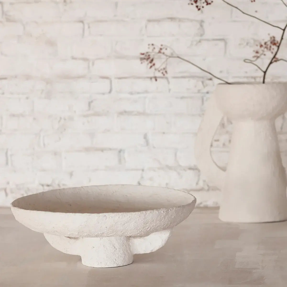 B-Ware Serax Schale Dekoschale Earth Weiß Pappmaschee Nachhaltig 45 Cm 16 Cm - 5400959000079