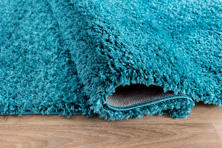 Serdim Rugs Teppich Shaggy Hoher Flor Uni Teppich Läufer Türkis 80 X 150 Cm  B-Ware - 5056095201049