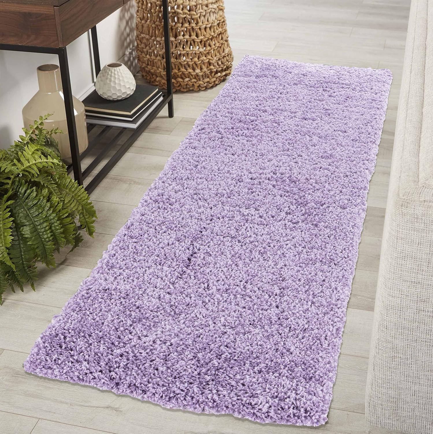 Serdim Teppiche Shaggy Teppich Wohnzimmer Teppich Lilac 80x150cm  B-Ware - 5056095215985