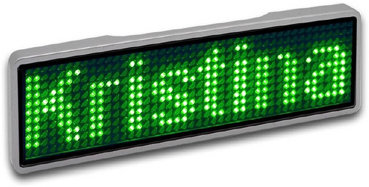 Sertronics Led Namensschild Namensanzeige Grün 44x11 Pixel Magnet 2 Stück B-Ware