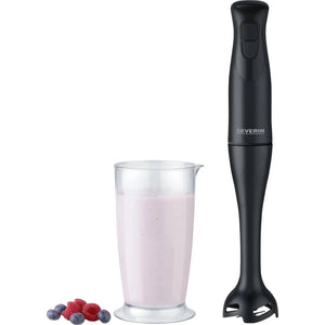 B-Ware Severin Stabmixer Pürierstab Set Mixer Schwarz Kunststoff Schneebesen