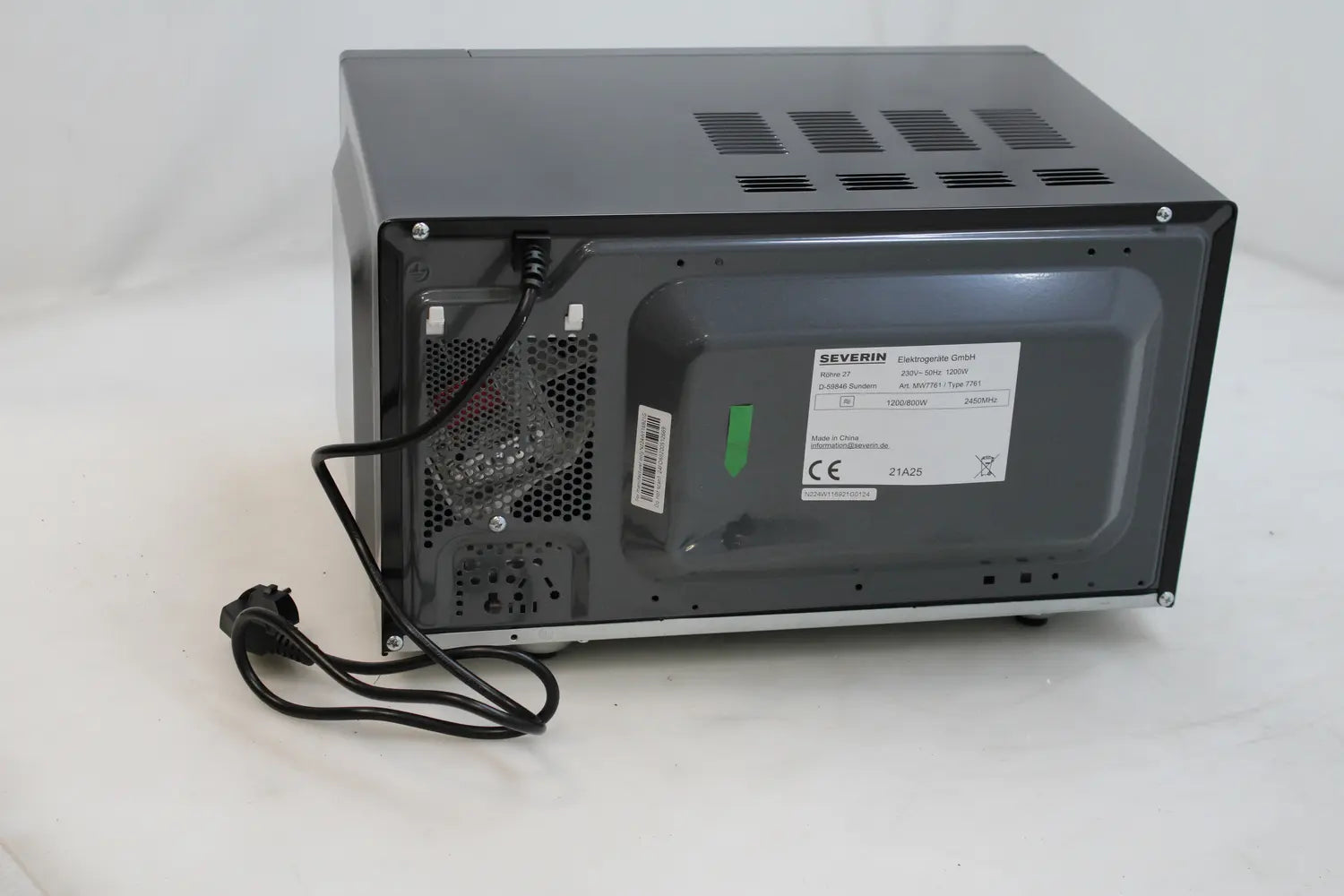 B-Ware Severin Mw 7761 Mikrowelle Schwarz Edelstahl 800 W Küchengerät Siehe Text/Foto - 4008146037580