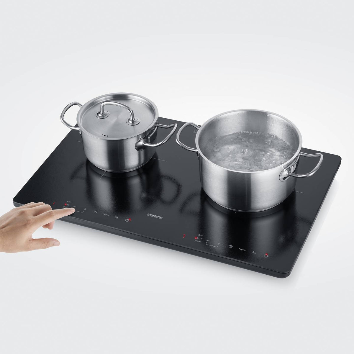 Severin Induktionsplatte Kochfeld Doppelkochplatte Timer tragbar schwarz 2 Feld - 4008146047152