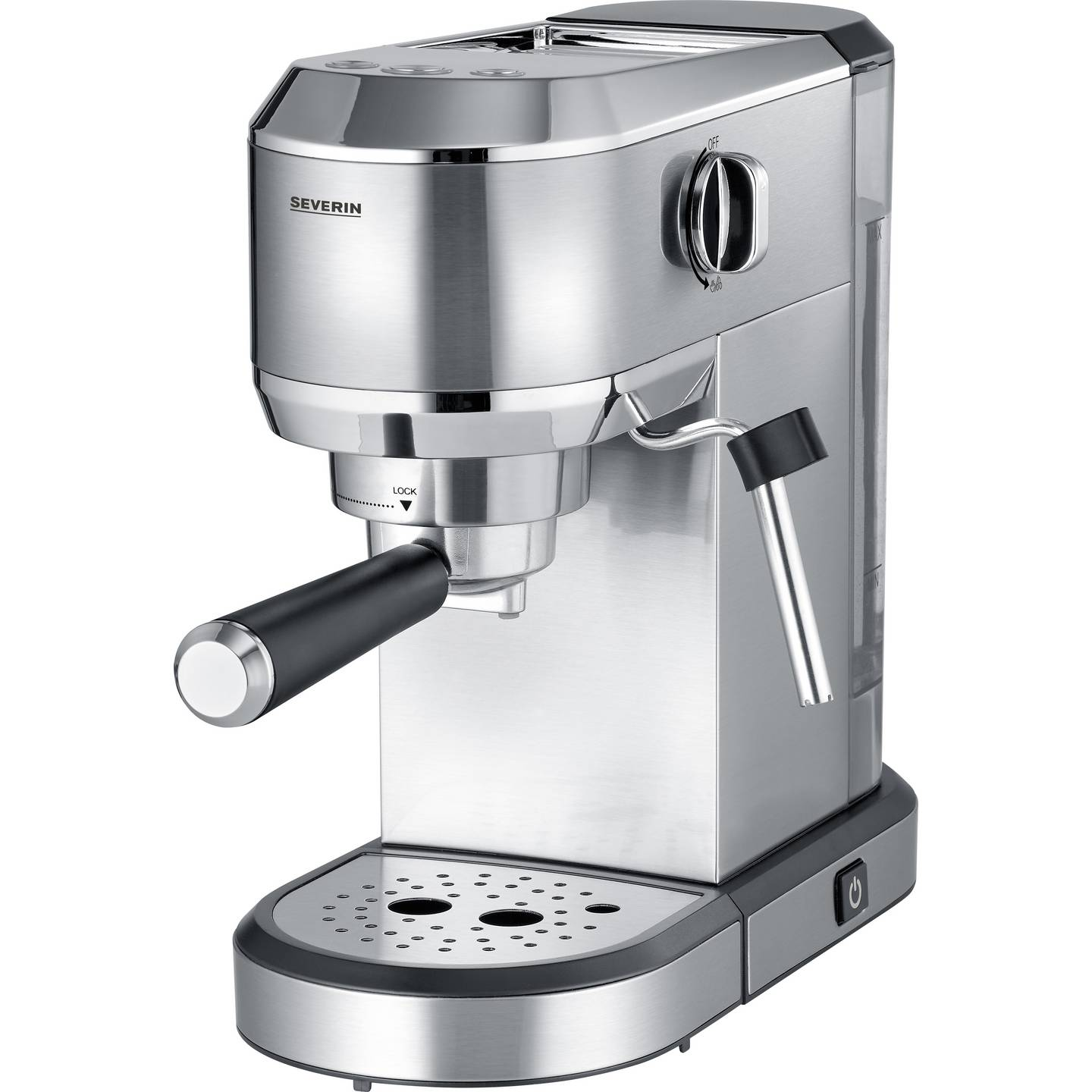 B-Ware Severin Espressomaschine Kaffeemaschine Siebträger Chrom Schwarz 1350 W - 4008146046780