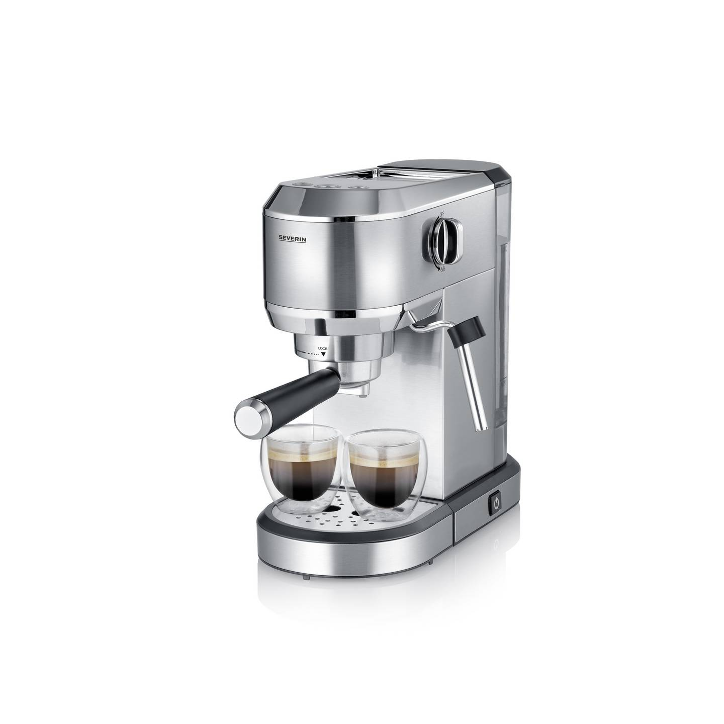 B-Ware Severin Espressomaschine Kaffeemaschine Siebträger Chrom Schwarz 1350 W - 4008146046780