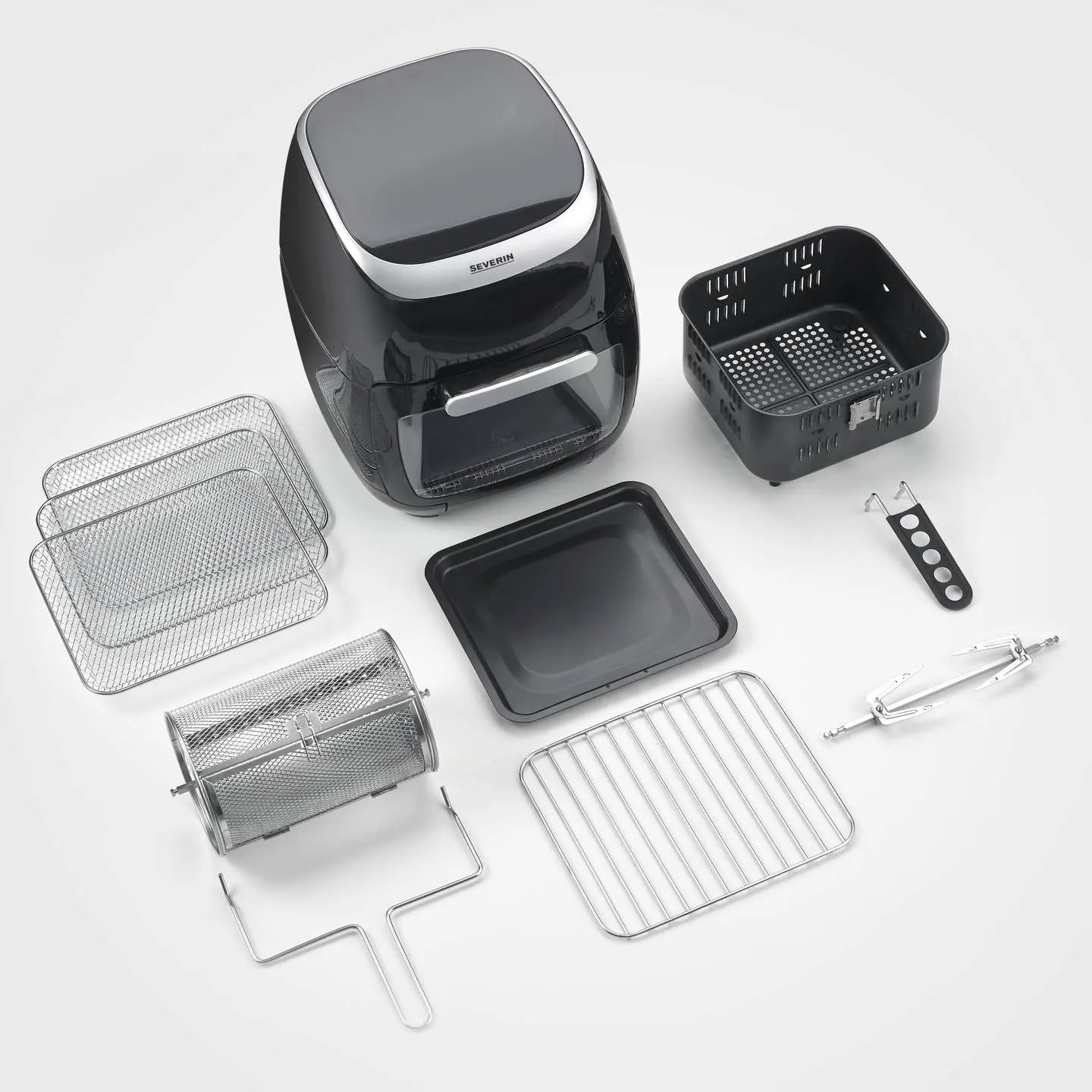 B-Ware Severin Fritteuse Fr 2446 Heißluftgarer Airfryer Heißluftfunktion Schwarz 11 L - 4008146041747