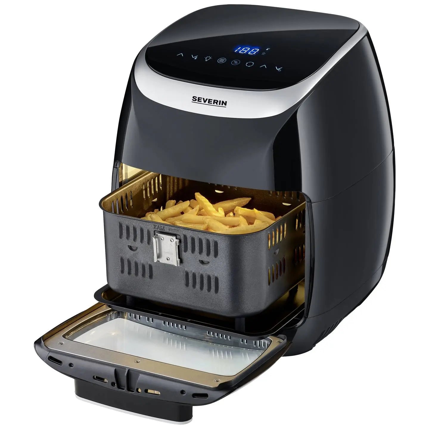 B-Ware Severin Fritteuse Fr 2446 Heißluftgarer Airfryer Heißluftfunktion Schwarz 11 L - 4008146041747