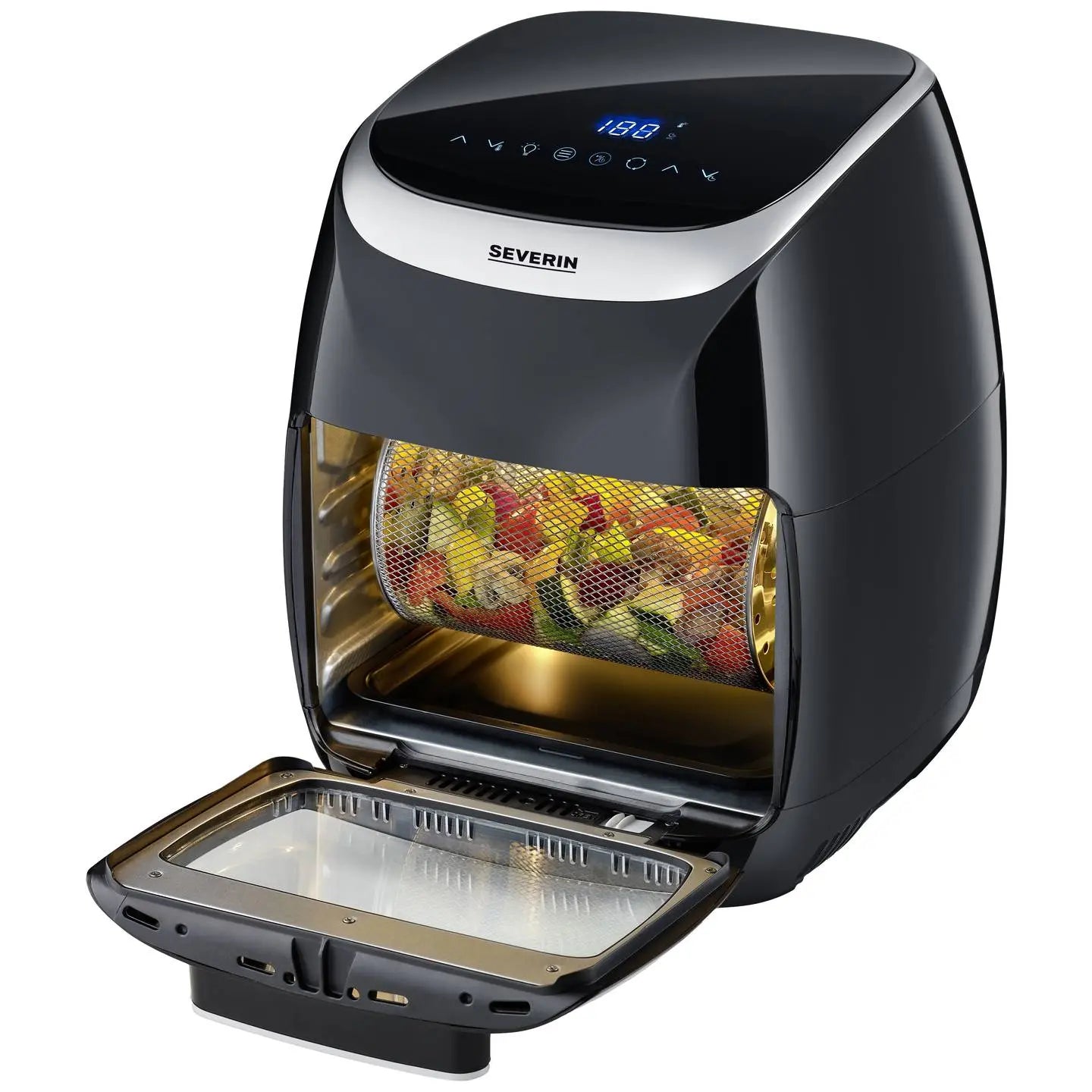 B-Ware Severin Fritteuse Fr 2446 Heißluftgarer Airfryer Heißluftfunktion Schwarz 11 L - 4008146041747