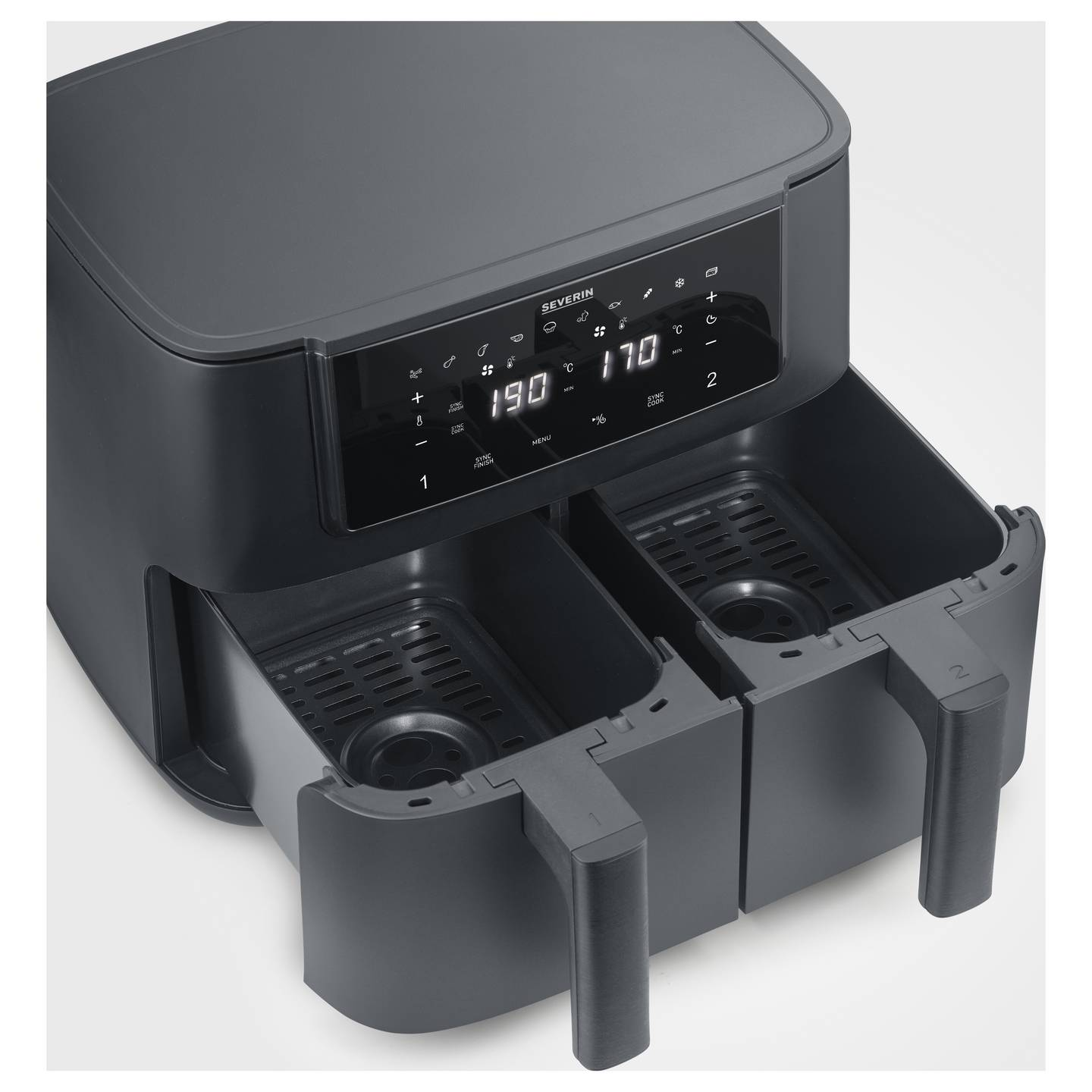 B-Ware Severin Heißluftfritteuse Airfryer 8l Timerfunktion Display Schwarz 2600 W - 4008146046643