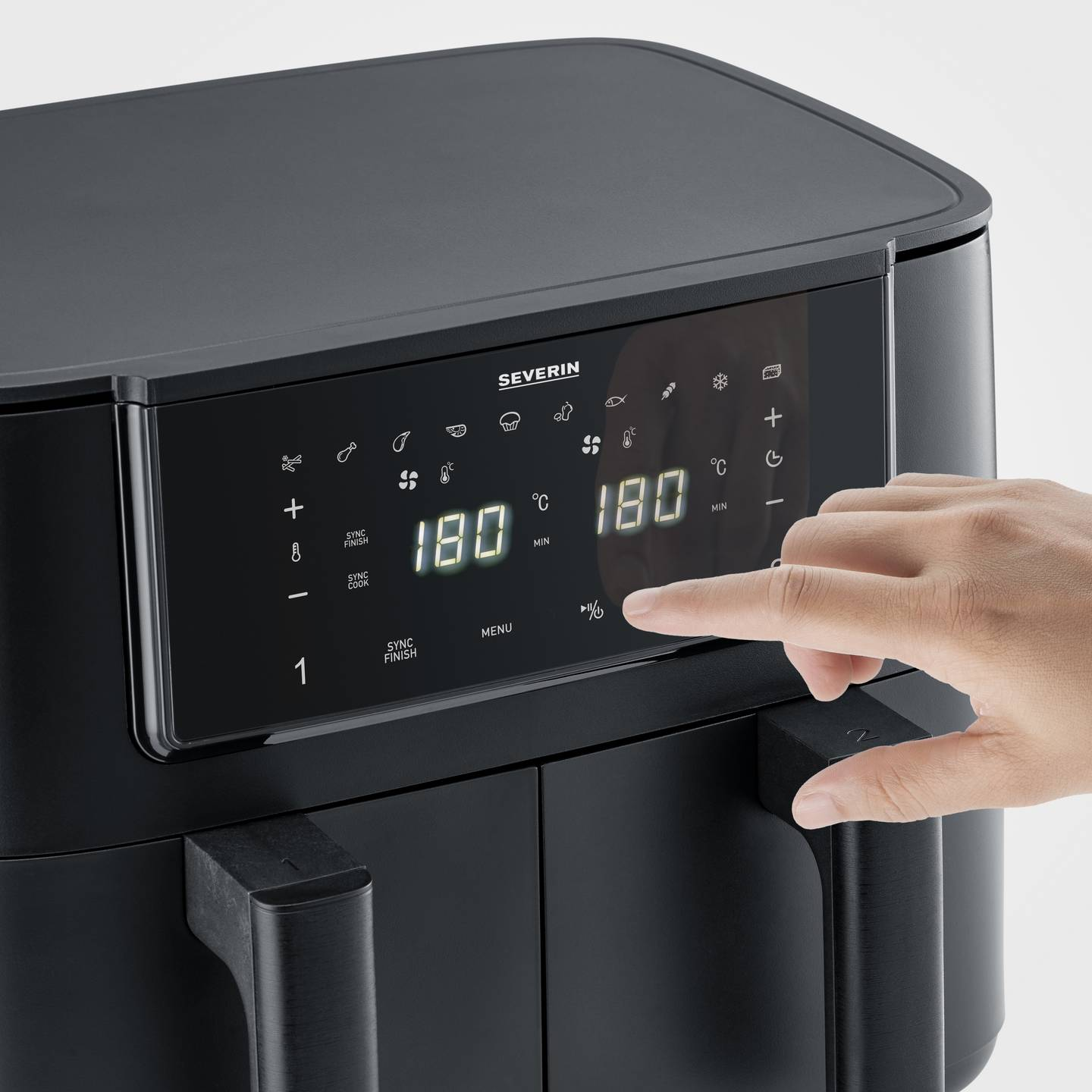 B-Ware Severin Heißluftfritteuse Airfryer 8l Timerfunktion Display Schwarz 2600 W - 4008146046643