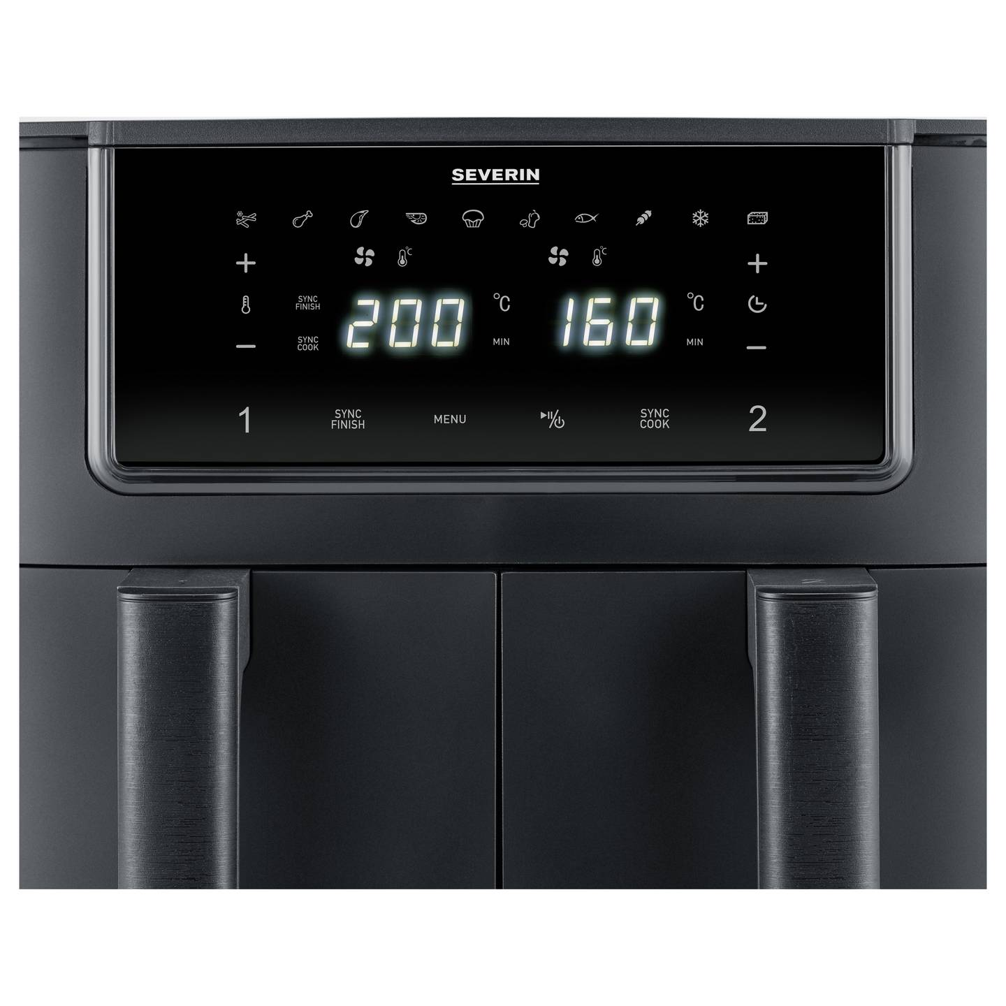 B-Ware Severin Heißluftfritteuse Airfryer 8l Timerfunktion Display Schwarz 2600 W - 4008146046643