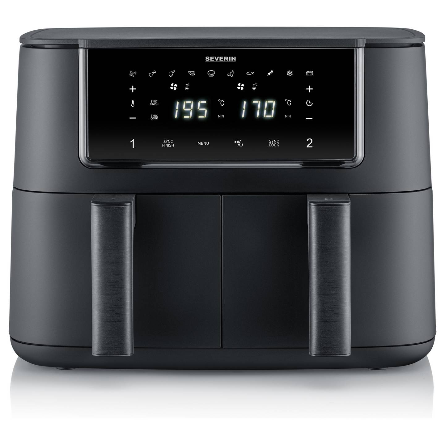 B-Ware Severin Heißluftfritteuse Airfryer 8l Timerfunktion Display Schwarz 2600 W - 4008146046643