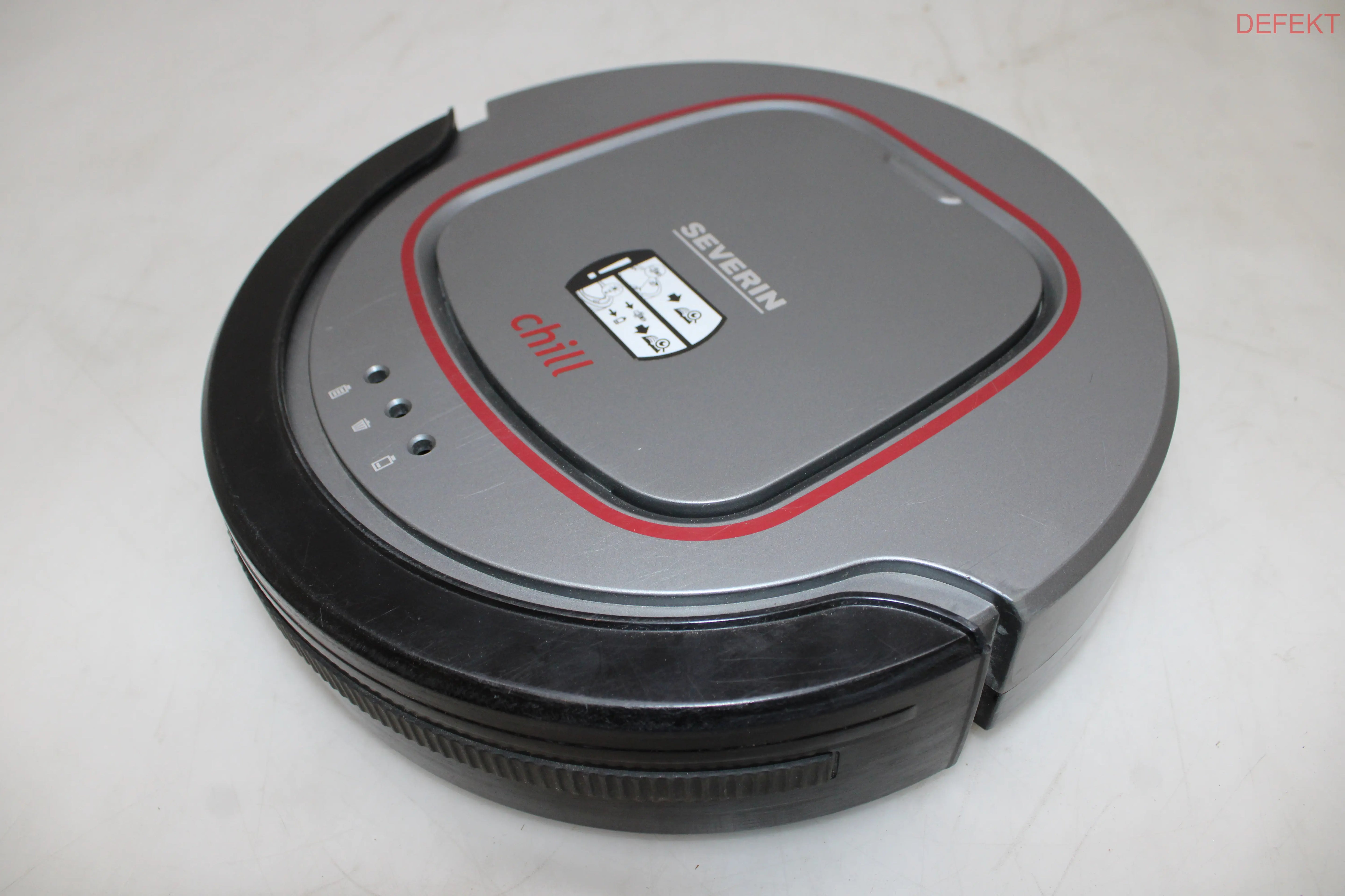 D-Ware Severin Saugroboter Chill Grau Rot Schwarz Extra Leise Staubsauger Defektware964 - 4008146016400