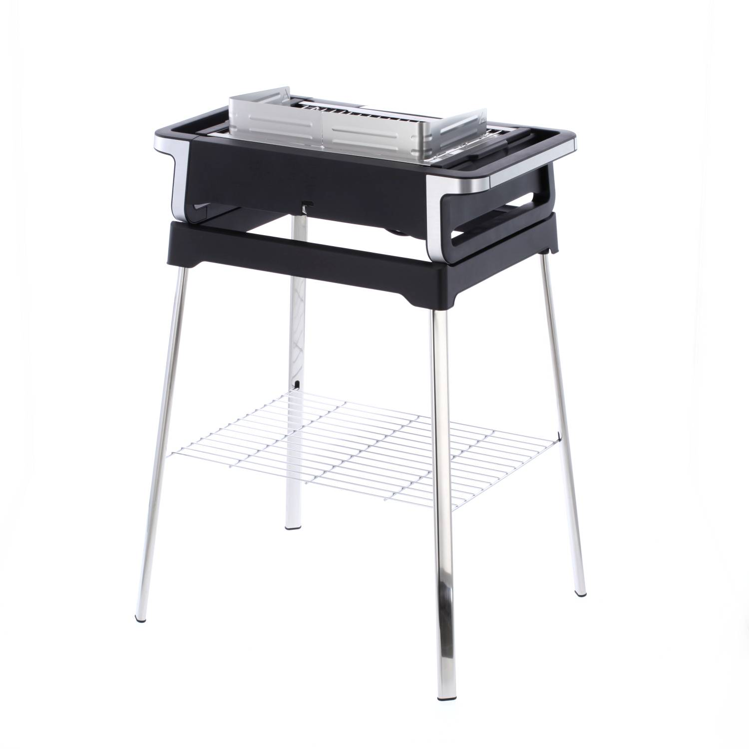 Severin 8117 Elektro Grill 2 Grillzonen Schwarz Silber Gartengrill Standgrill B-Ware - 4008146034572