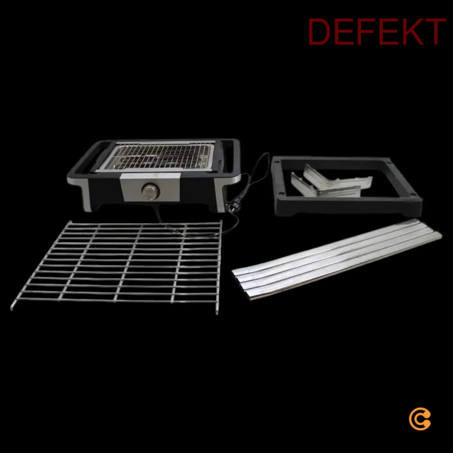 D-Ware Severin 8117 Elektro Grill 2 Grillzonen Schwarz Silber Gartengrill Defektware - 4008146034572