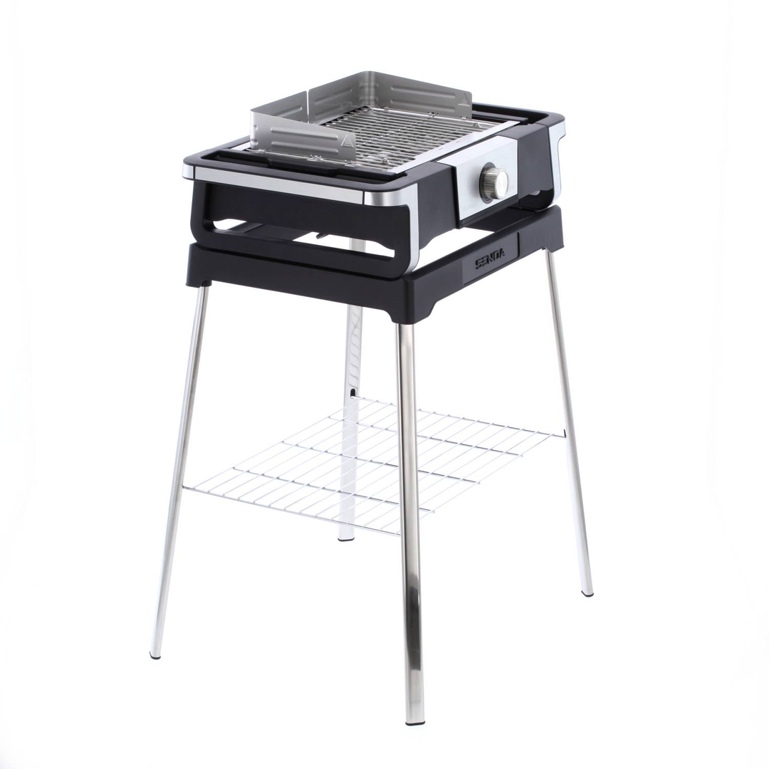Severin 8117 Elektro Grill 2 Grillzonen Schwarz Silber Gartengrill Standgrill B-Ware - 4008146034572
