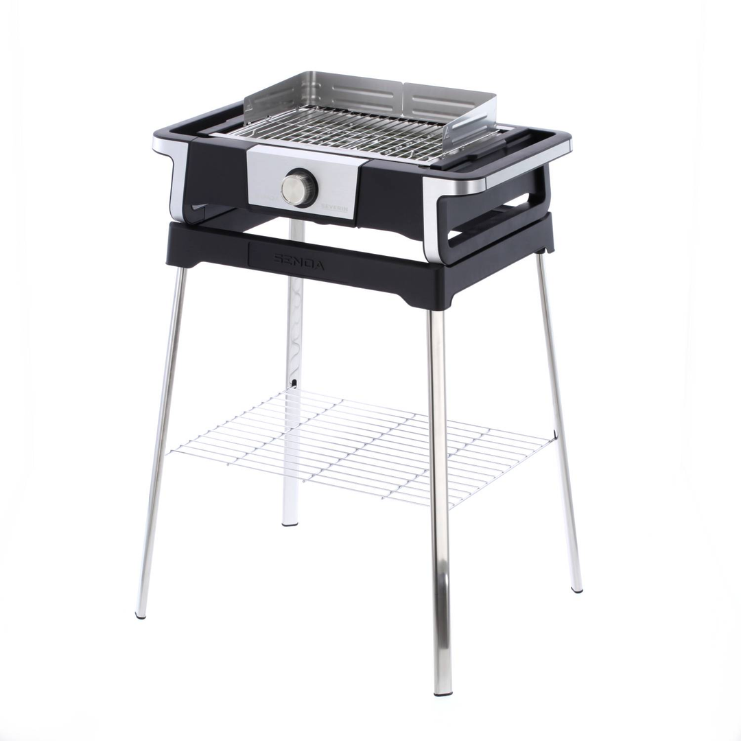 Severin 8117 Elektro Grill 2 Grillzonen Schwarz Silber Gartengrill Standgrill B-Ware - 4008146034572