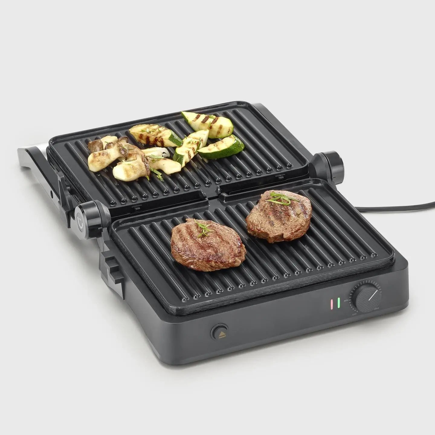 B-Ware Severin Kontaktgrill Tischgrill Grill Sevini Lite Kg 2398 Schwarz Silber - 4008146043970