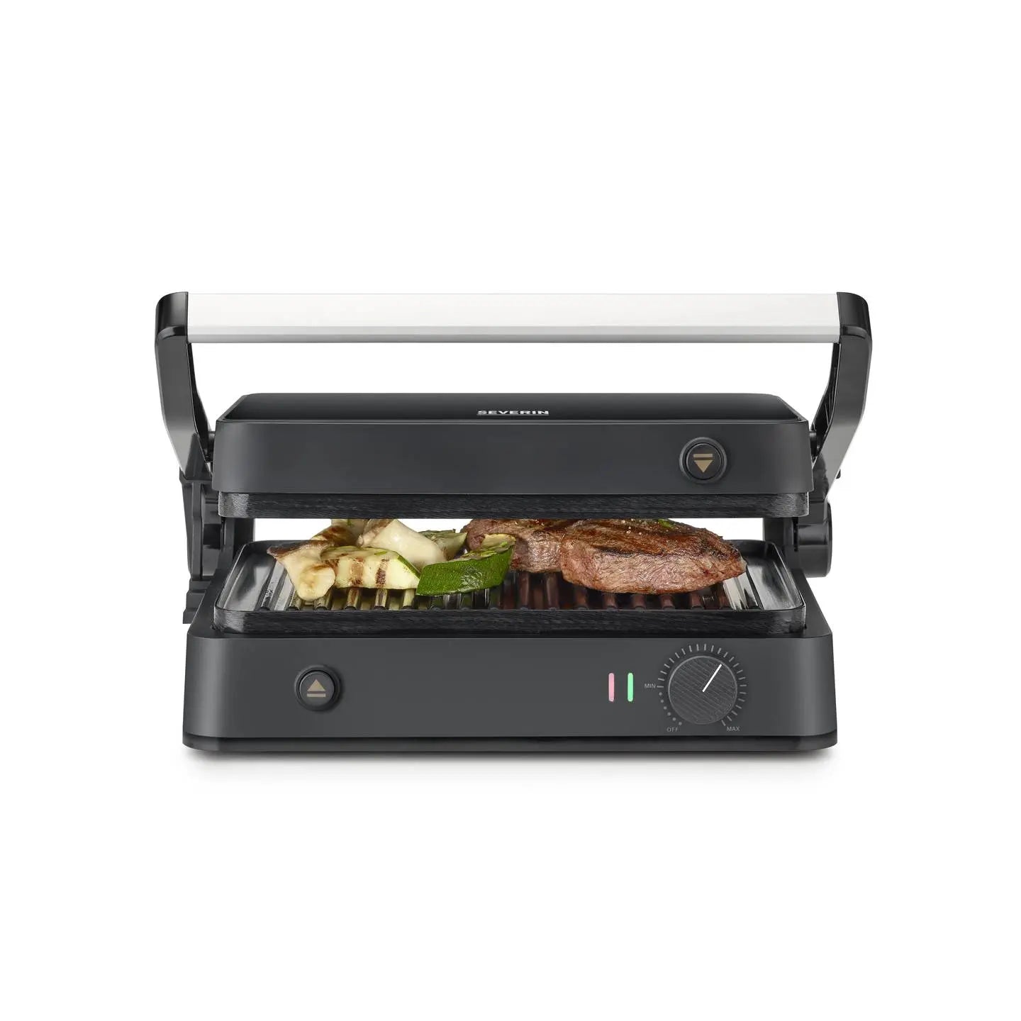 B-Ware Severin Kontaktgrill Tischgrill Grill Sevini Lite Kg 2398 Schwarz Silber - 4008146043970