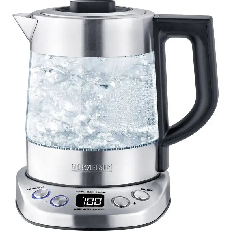 B-Ware Severin Wk 3473 Teebereiter Glas Edelstahl Teemaschine Küche Wasserkocher 1 L