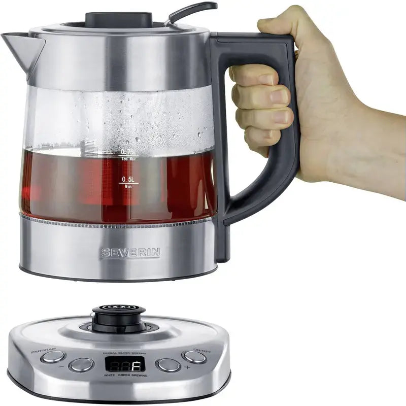 B-Ware Severin Wk 3473 Teebereiter Glas Edelstahl Teemaschine Küche Wasserkocher 1 L