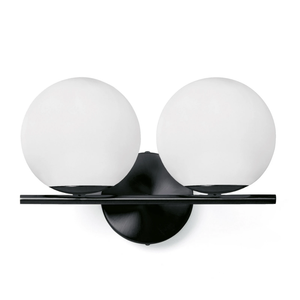 B-Ware Sforzin Wandleuchte Jugen Schwarz Zweiflammig Wandlampe Lampe Leuchte Spot Licht