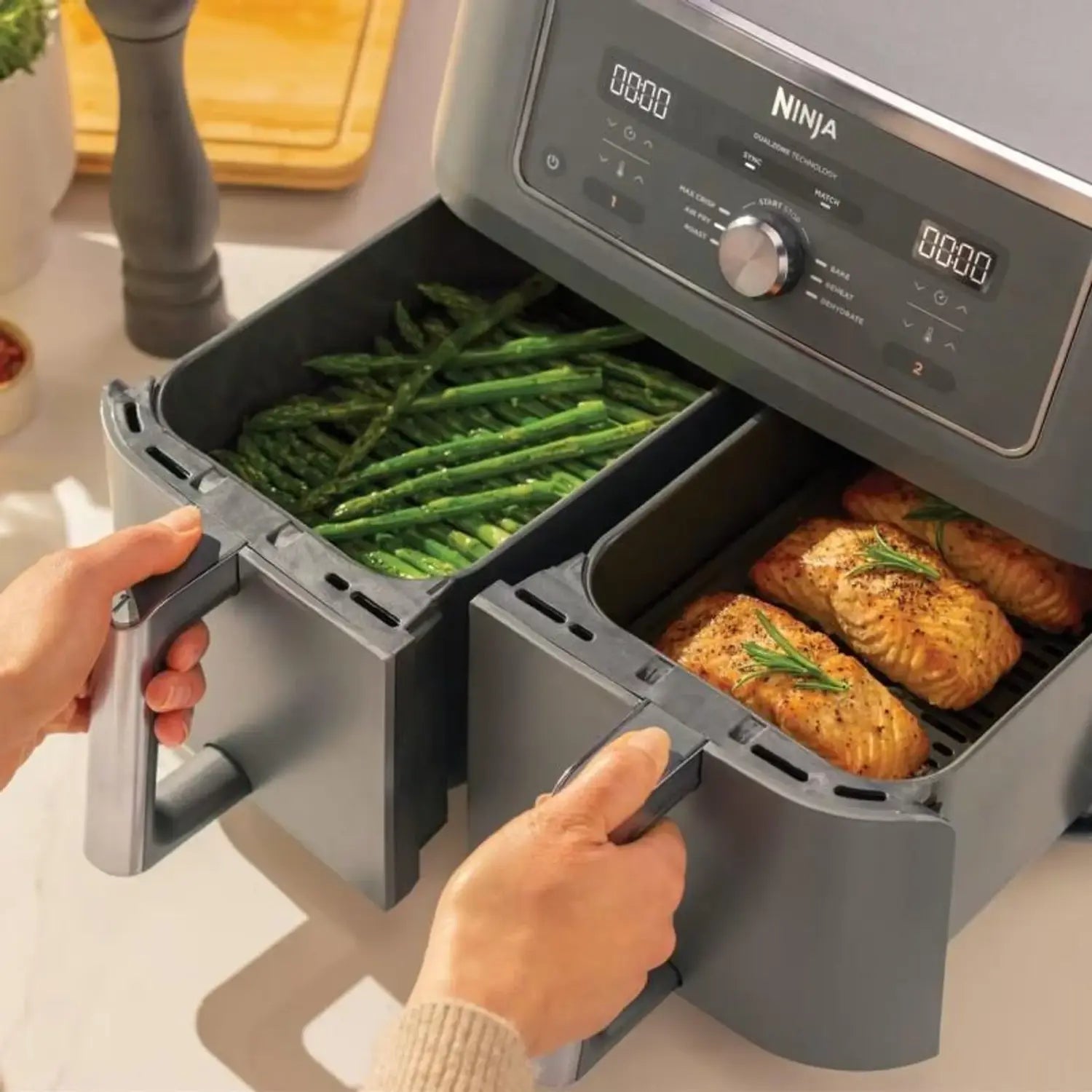 B-Ware Ninja Heißluftfritteuse Doppel Fritteuse Airfryer Dz400 Eu Touchfunktion 9,5l - 622356322676