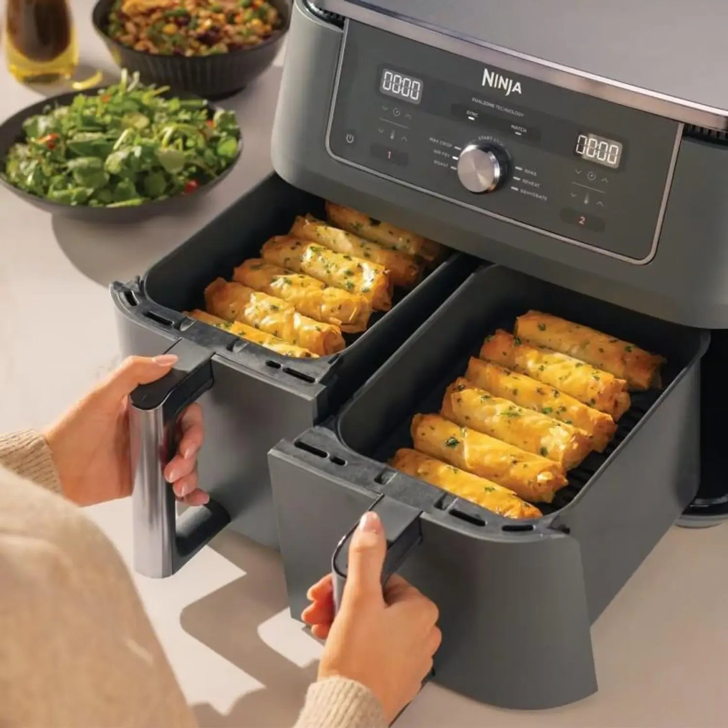 B-Ware Ninja Heißluftfritteuse Doppel Fritteuse Airfryer Dz400 Eu Touchfunktion 9,5l - 622356322676