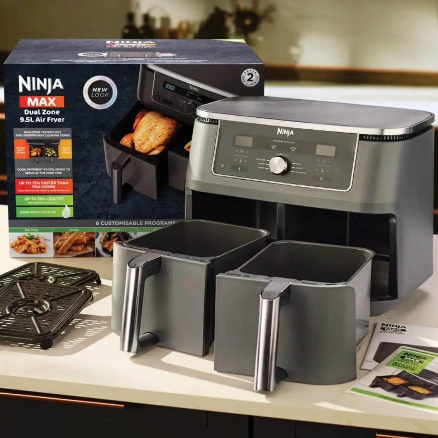 B-Ware Ninja Heißluftfritteuse Doppel Fritteuse Airfryer Dz400 Eu Touchfunktion 9,5l - 622356322676