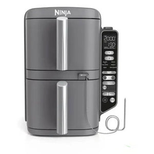 B-Ware Ninja Heißluftfritteuse Fritteuse Doppel Schwarz 9,5 L 40 °C 240 °C Garfunktionen