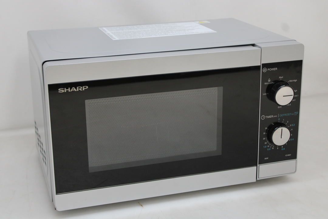 Sharp Mikrowelle Schwarz Silber 800 W 230 V 20 L Drehteller Siehe Text/Fotos C-Ware
