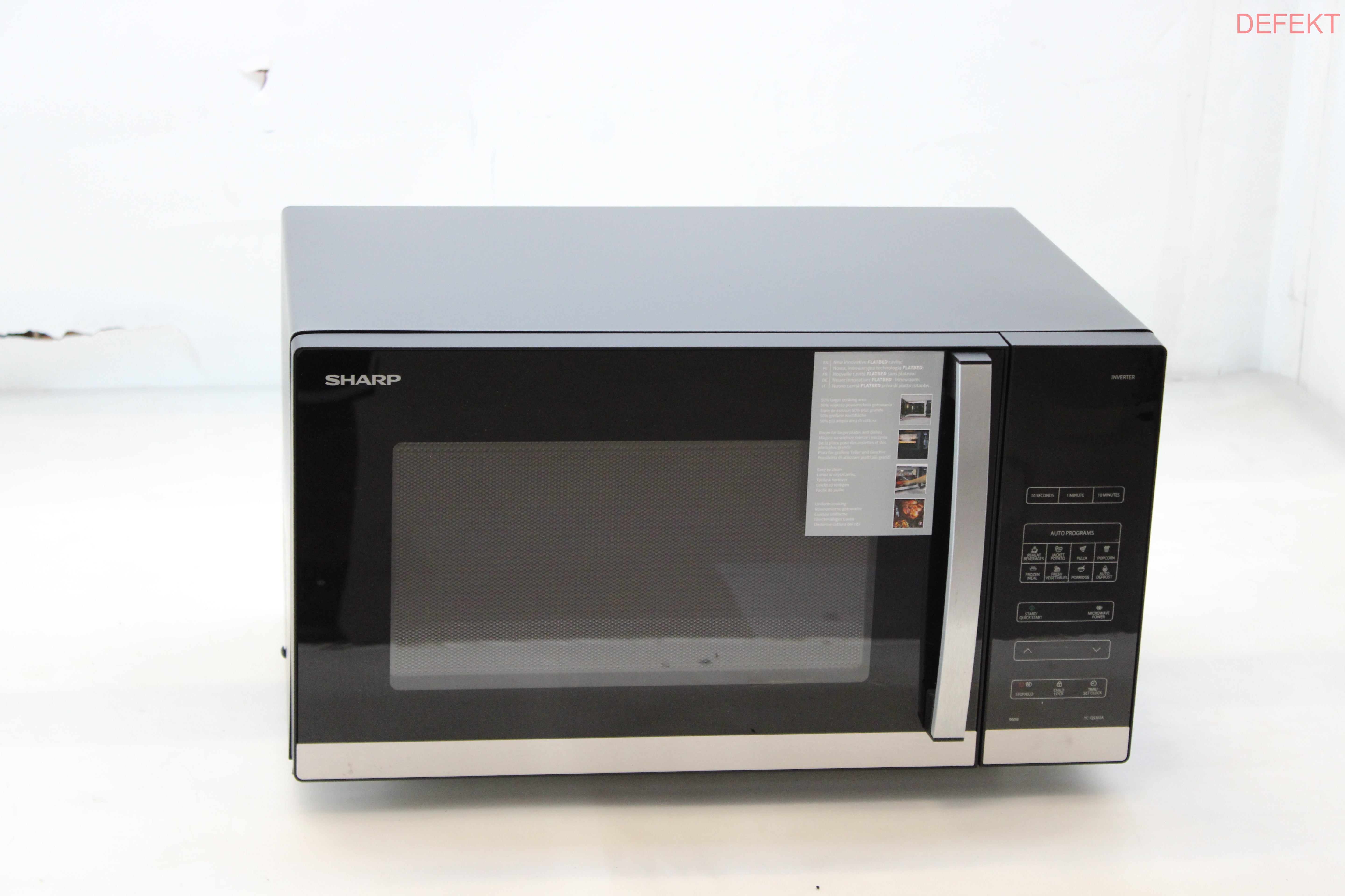 D-Ware Sharp Mikrowelle Ofen Küchengerät Inverter Technologie 30 L 900 W Defektware - 4974019213026