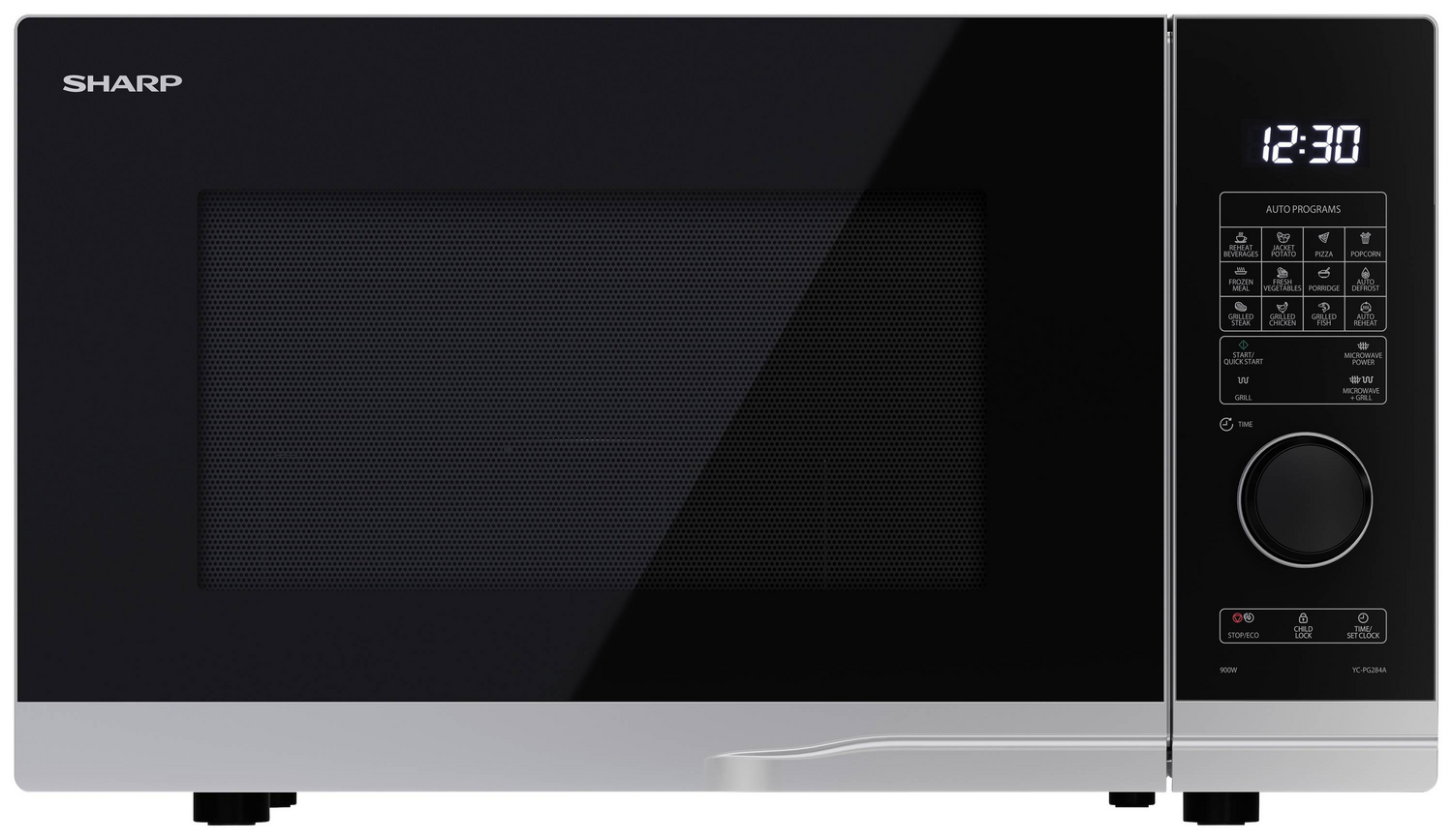 Sharp Yc Pg284 Ae S Mikrowelle Ofen Mikrowellengerät Silber 900 W Gerät Küche     B-Ware