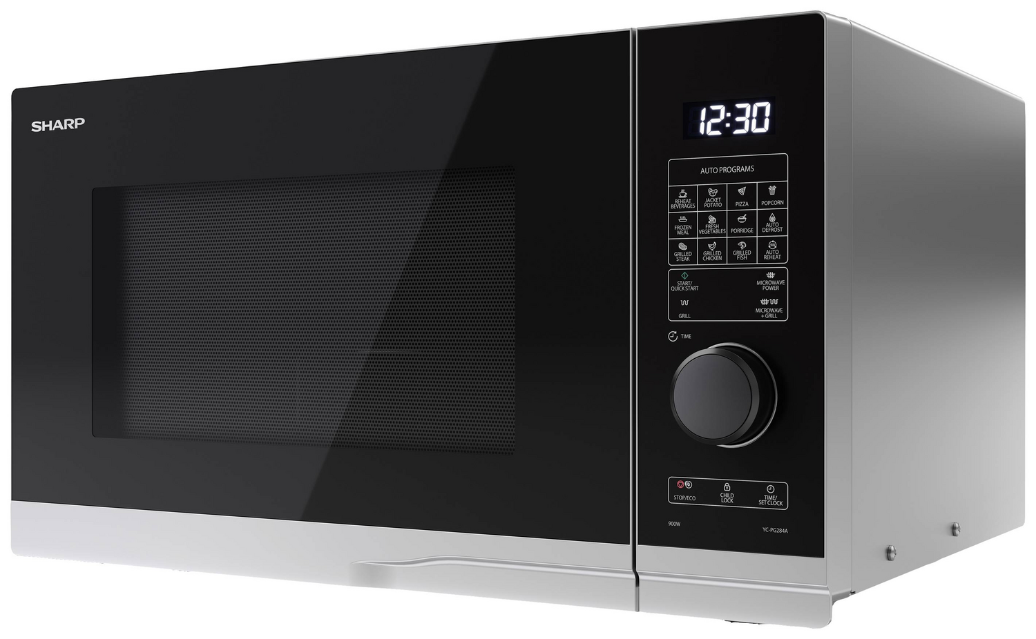 Sharp Yc Pg284 Ae S Mikrowelle Ofen Mikrowellengerät Silber 900 W Gerät Küche     B-Ware