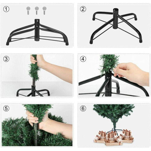 B-Ware Shatchi Weihnachtsbaum Tannenbaum Künstlicher Baum Schwarz 2,10m Kunstbaum G661 - 5056141000893