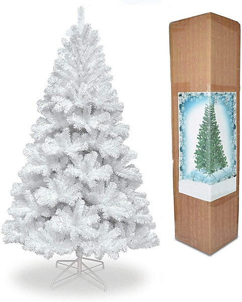 B-Ware Shatchi Weihnachtsbaum Tannenbaum Christbaum Tanne Baum 1,5m Weiß Metallstän96