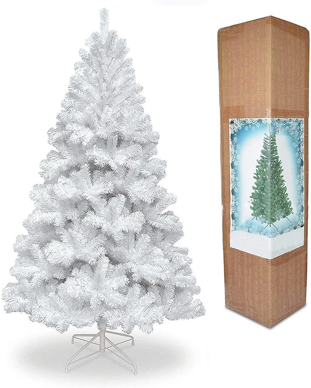 B-Ware Shatchi Weihnachtsbaum Tannenbaum 240 Cm Weiß Künstlicher Baum  - 5060445494746