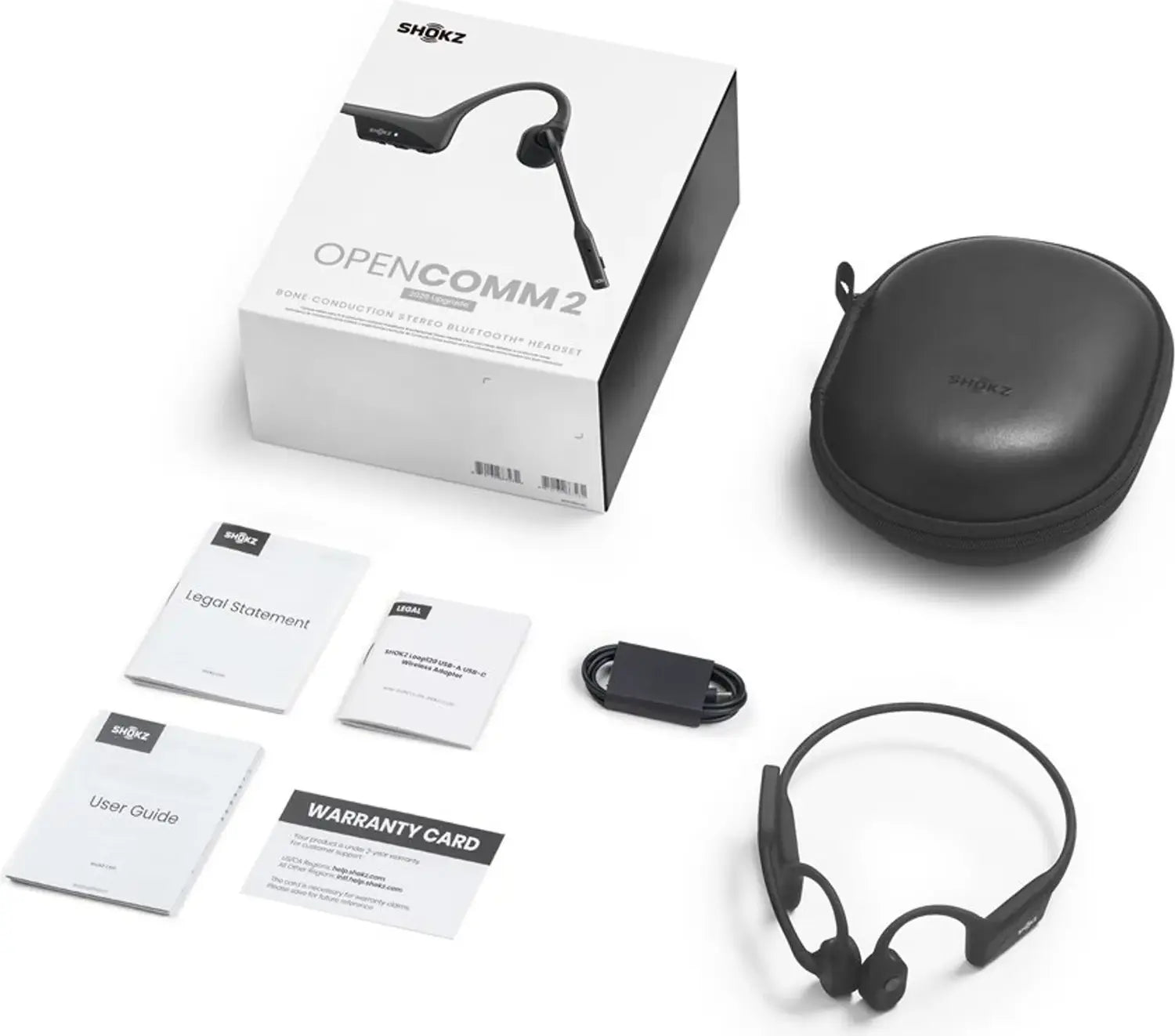 C-Ware Shokz Kopfhörer Headset Opencomm2 Bluetooth Kabellose Schwarz Siehe Text/Foto - 810160663232