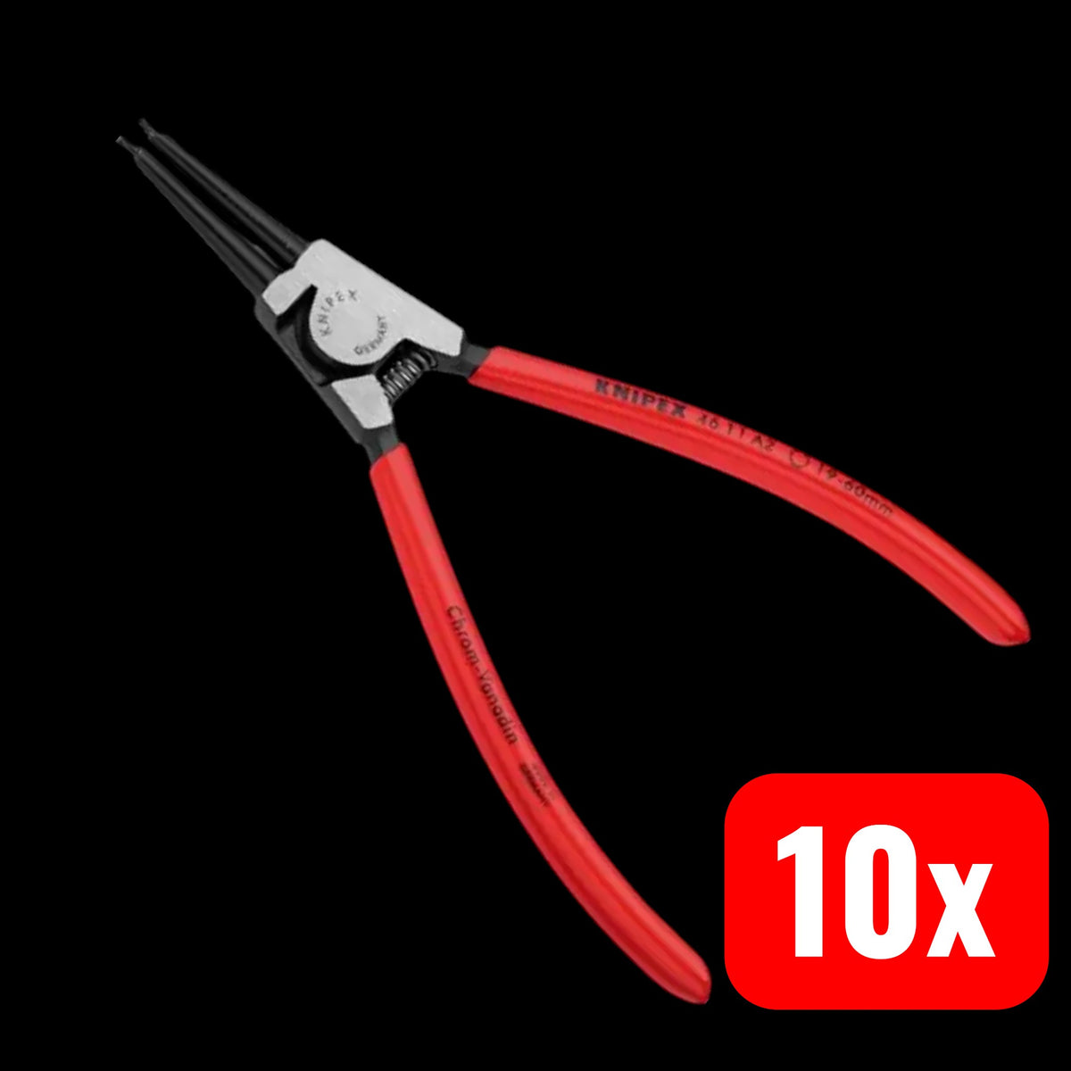 Knipex 46 11 A0 Seegeringzange Zange für Außenringe 3-10 mm Spitzenform 10 STÜCK - 4003773033950